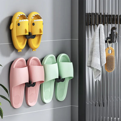 Slippers Rack No Punching Bathroom Simple Slipper Hook Toilet Drainage Rack Wall Mounted Bedroom Neat Storage Shoe Drying Rack