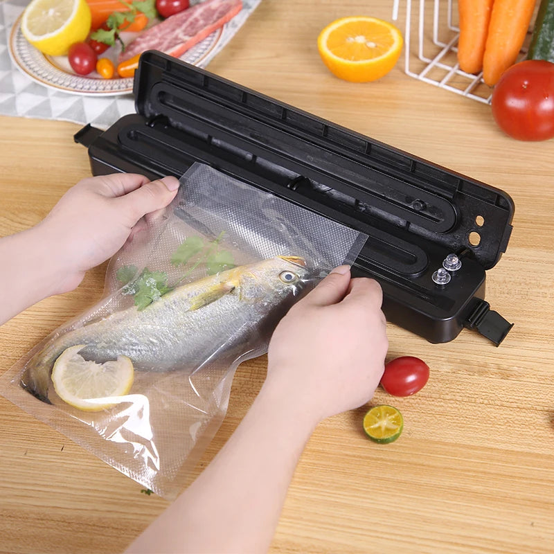 Vacuum Sealer Packaging Machine 220V/110V Household Food Vacuum Sealer Film Sealer Vacuum Packer Including 15Pcs Bags