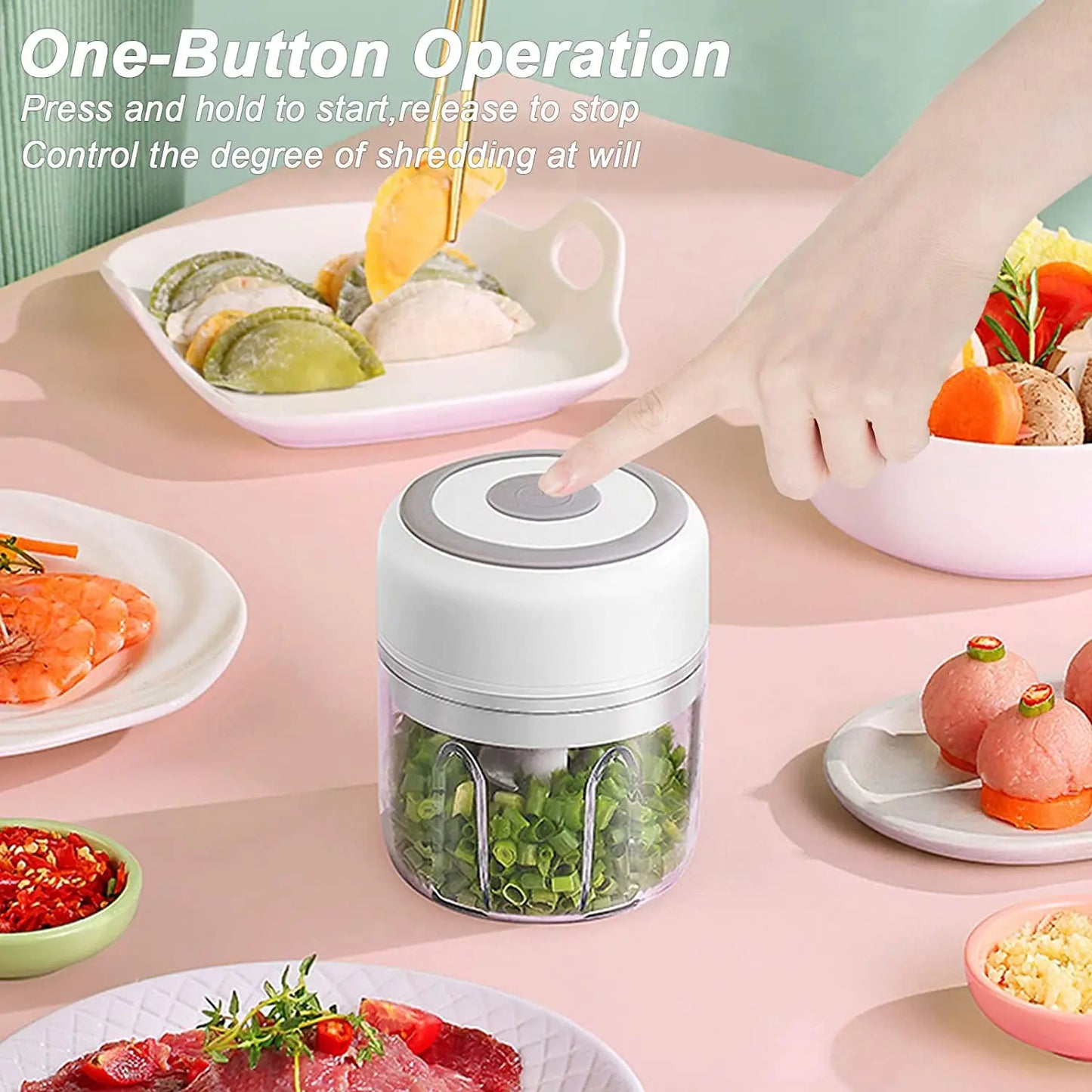 Electric Mini Garlic Chopper USB Meat Grinder Garlic Masher Machine Sturdy Durable Crushed Ginger Vegetable Crusher Kitchenware