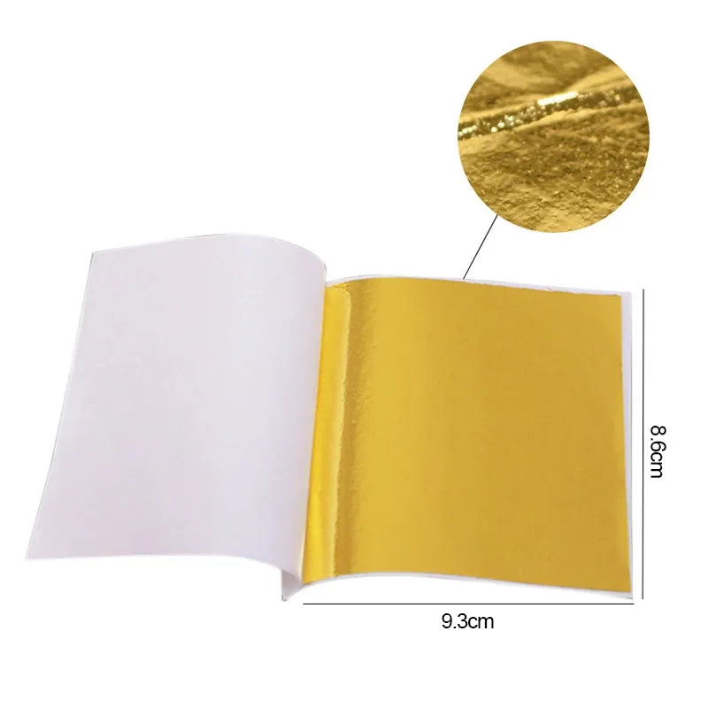 100/200 Sheets Imitation Gold Silver Foil Paper Leaf Gilding DIY Art Craft Paper Birthday Party Wedding Cake Dessert Decorations