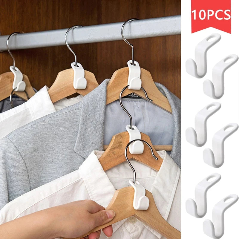 Multi-function Wardrobe Space-saving Hanger Hook Coat Hook Plastic Closet Stack Hanger Rack Bedroom Storage Wardrobe Organizer