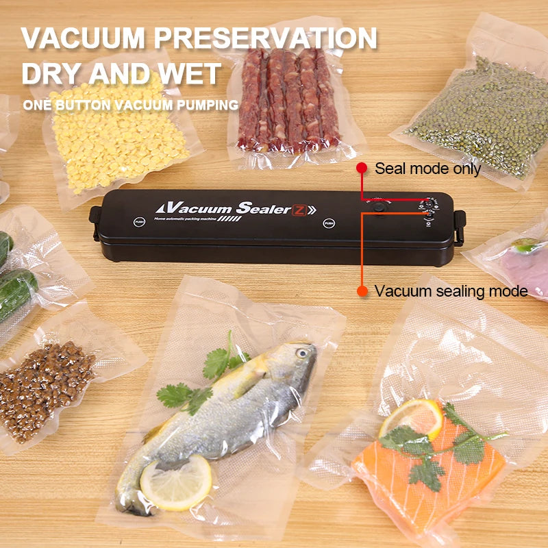 Vacuum Sealer Packaging Machine 220V/110V Household Food Vacuum Sealer Film Sealer Vacuum Packer Including 15Pcs Bags