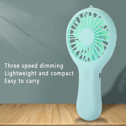 Mini Handheld Small Fan with Low Noise Compact and Portable USB Charging Port Three Speed Adjustable Small Fan