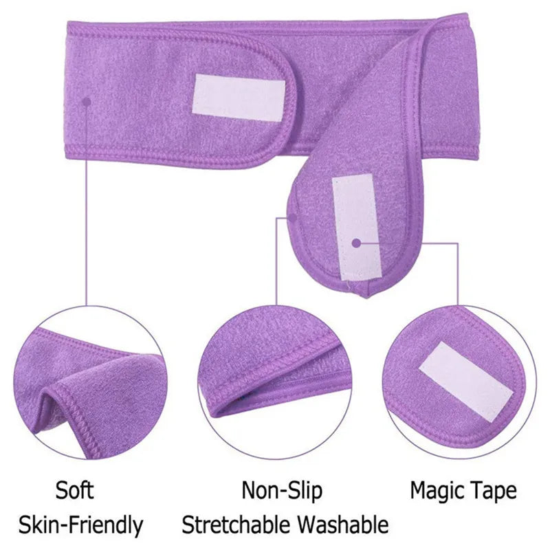 Adjustable Head Band Wide Hairband Yoga Spa Bath Shower Makeup Wash Face Cosmetic Headband for Women Ladies Make Up Accessories