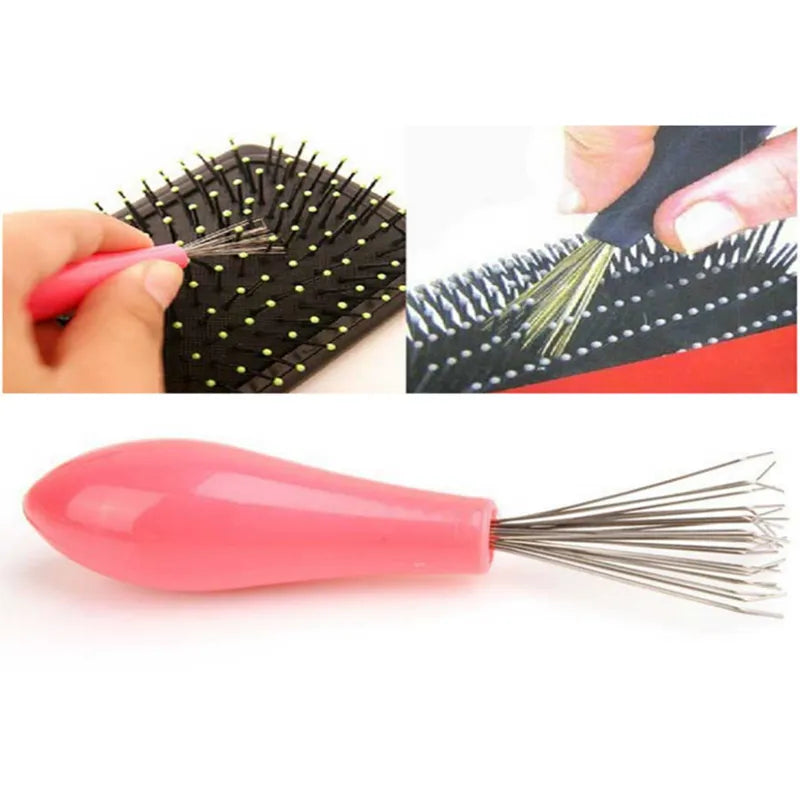 2pcs Comb Hair Brush Cleaner Plastic Handle Cleaning Brush Remover Embedded Beauty Tools Cleaning Products Cleaning Supplies