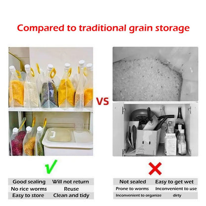 1/3/5 pièces Sac De Rangement Scellé Sac D'emballage De Riz Grains Résistant à L'humidité Anti-insectes Transparent Épaissi Portable Sac De Qualité Alimentaire