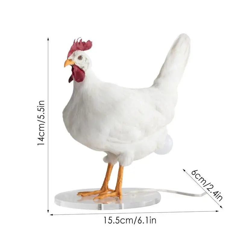 Creative resin crafts simulation white rooster egg night light Funny Desktop Ornaments Bedroom Living Room Desk Lamp  Decoration