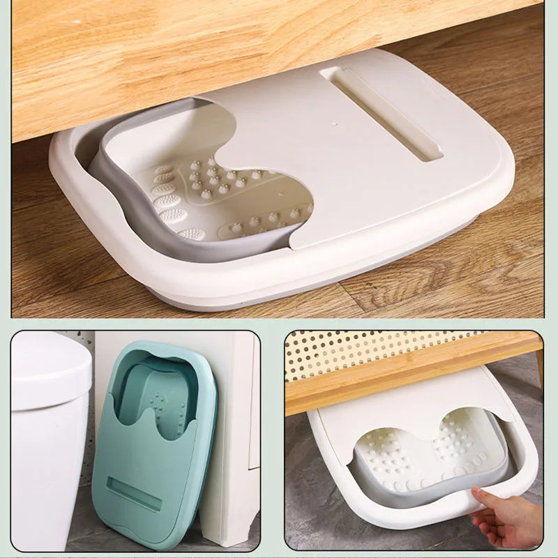 Cubo plegable para masaje de pies, cubo para remojo, lavabo plegable, cubo para baño de pies para Spa, bañera para Sauna doméstica, bañera para pedicura