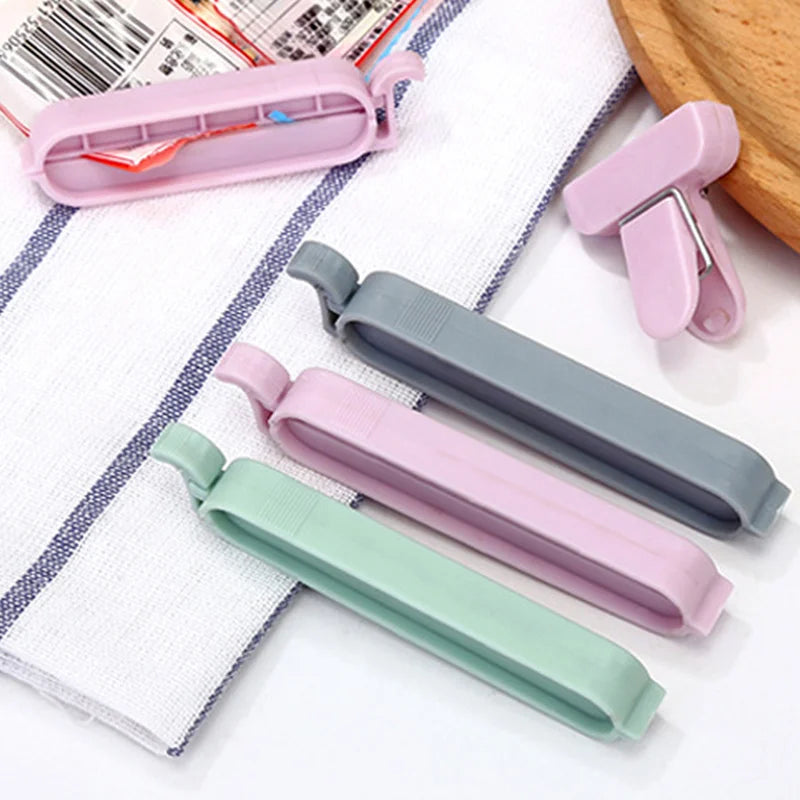 12Pcs/set Portable Kitchen Tool Bag Clips Mini Vacuum Sealing Clamp Househould Snack Storage Bag Sealer Tool