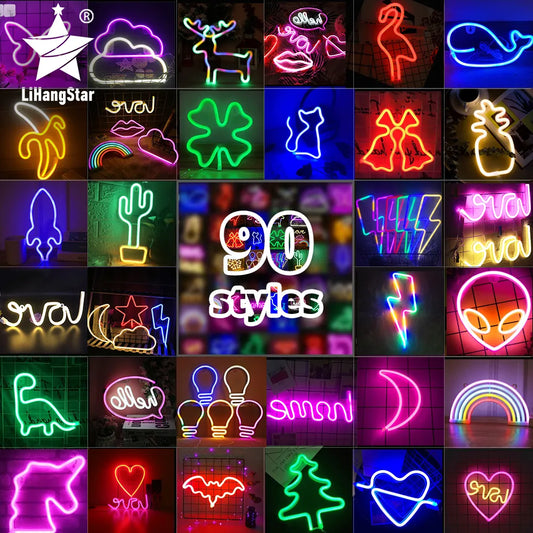 LED Neon Night Light Art Sign Wall Room Home Party Bar Cabaret Wedding Decoration Christmas Gift Wall Hanging Neon Sign