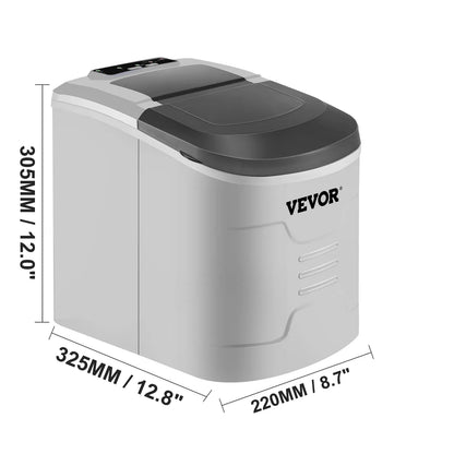 VEVOR Electric Ice Maker 12KG Per 24H Automatic Manual Water Filling Portable Bullet Ice Making Machine for Home Bar