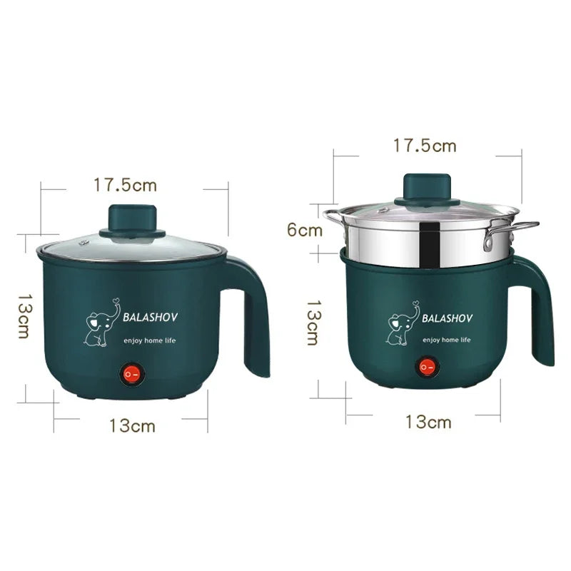 Electric Cooker Pot Mini Non-stick Cooking Machine Single/Double Layer Hot Pot Multifunction Electric Heater Pot for Home