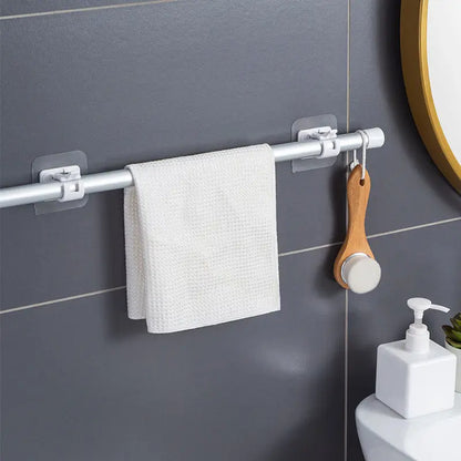 Self Adhesive Hooks Punch-free Curtain Rod Clip Hook Shower Curtain Rod Hanging Holder Household Fixed Clip Hanging Hook Holder