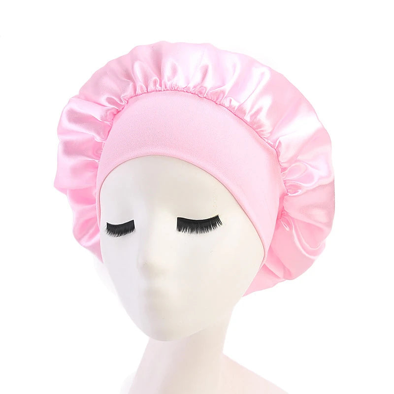 Bonnet à bande élastique unisexe pour chapeau de nuit à bords, bonnet de bain Extra Large en Satin soyeux, Bonnet de sommeil avec bande élastique de qualité supérieure