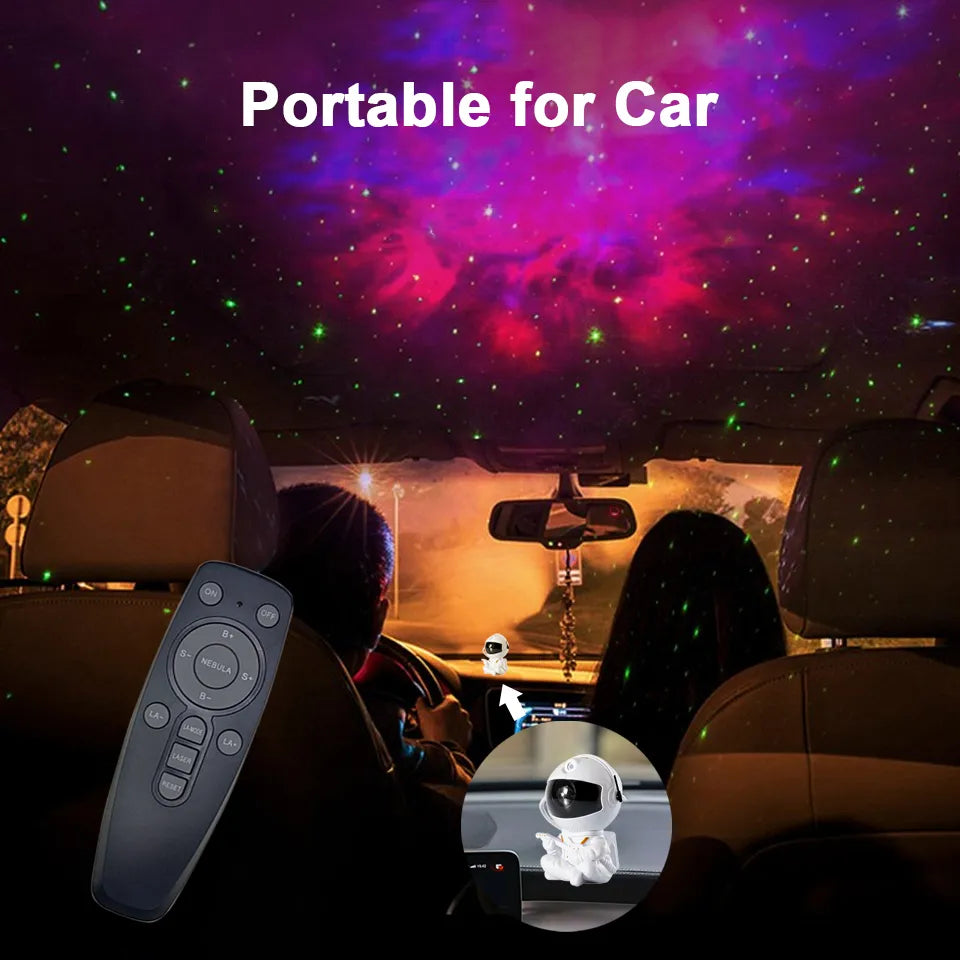 Proyector de galaxia y astronauta, luz nocturna, regalo, estrella del cielo estrellado, lámpara Led USB para dormitorio, decoración de cumpleaños para niños, Control remoto