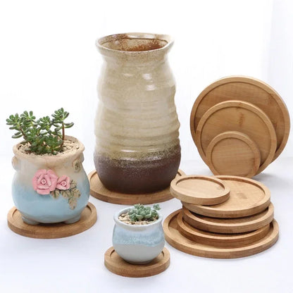 Plateau multi-bambou, soucoupe en bois, Pot de fleur, plateau de tasse, dessous de verre, assiette décorative de cuisine, dessous de verre créatif, tapis de tasse à café