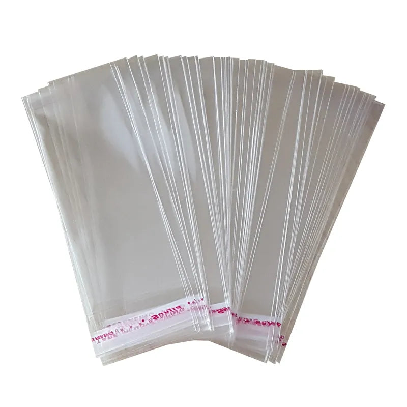 100Pcs Multiple Size Clear Self Adhesive Cello Cellophane Bag Self Closing Small Plastic Bags For Candy Packaging Resealable Bag