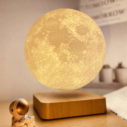 Lámpara de Luna levitante Maglev, Impresión 3D de Luna, 14cm, 18cm, luz de Luna de levitación magnética ajustable de tres colores, regalo de Navidad