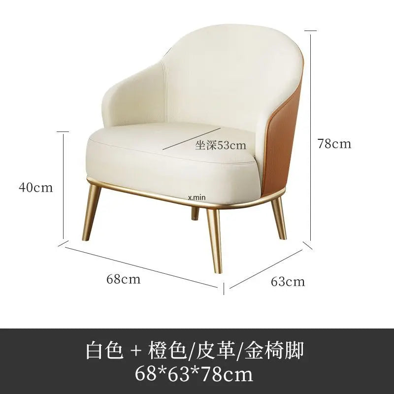 Light Luxury Sofa Chair Hotel Club Single Leisure Sofa Sales Office Reception Leather Negotiation Table and Chair Combination