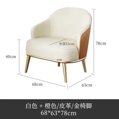 Light Luxury Sofa Chair Hotel Club Single Leisure Sofa Sales Office Reception Leather Negotiation Table and Chair Combination