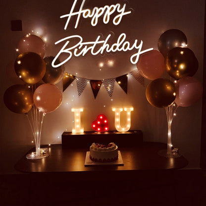 Happy Birthday Neon Sign Acrylic Light Sign for Birthday Party Decoration USB Powered Kids Gift with Switch(Warm White)