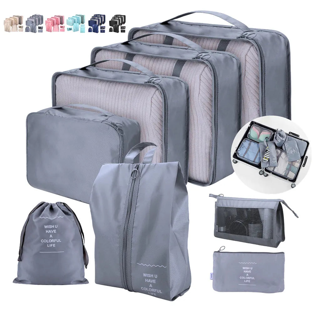 8/7/6 pieces Set Travel Organizer Storage Bags Suitcase Packing Set Storage Cases Portable Luggage Organizer Clothe Shoe Pouch