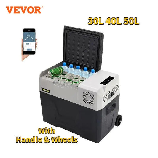 VEVOR 30L 40L 50L Mini Car Refrigerator Small Fridge Freezer Portable Compressor Cooler 12V/24V 220V for Driving Camping Picnic