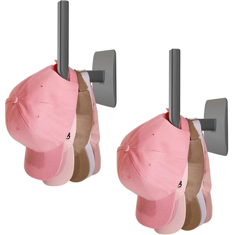 Soporte para gorras de béisbol, ganchos adhesivos para sombrero, colgador de pared, almacenamiento sin perforación, organizador de exhibición, 1/2 Uds.