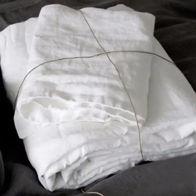 Ensemble de draps en lin lavé 100%, draps de lit en lin naturel, 2 taies d'oreiller, respirant, doux, literie de ferme, drap plat, 3 pièces