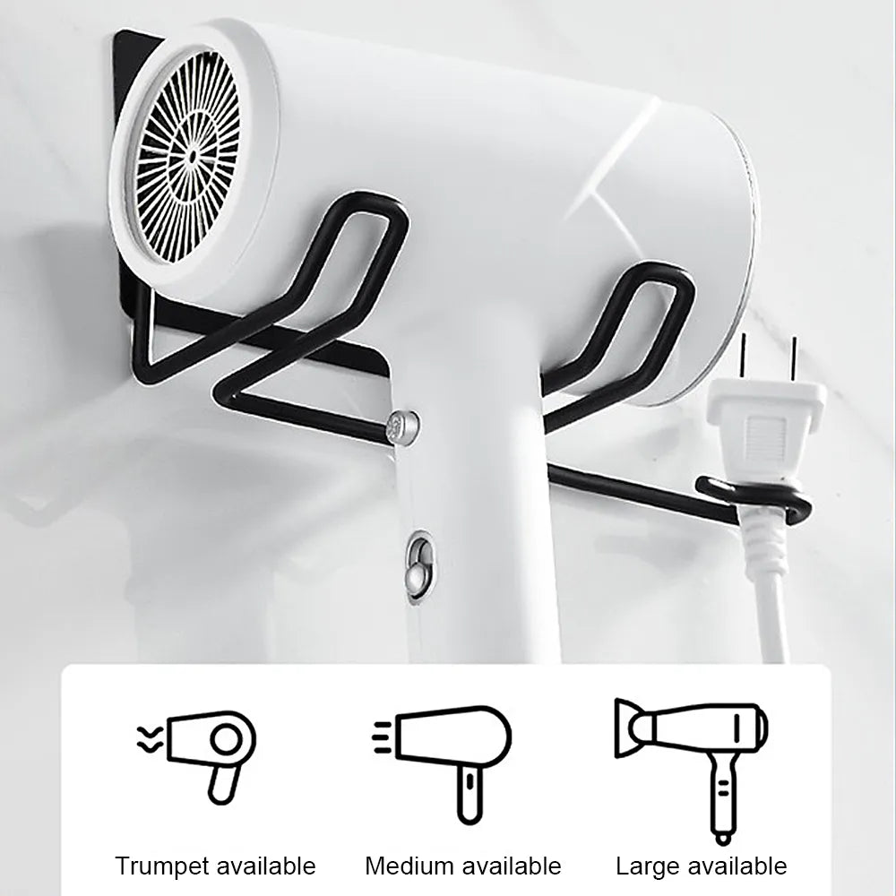 Soporte para secador de pelo, estante montado en la pared, alisador de pelo, soportes para secador, organizador de baño, estante de almacenamiento, accesorios de baño