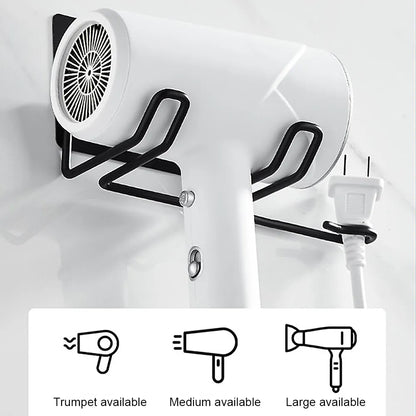 Soporte para secador de pelo, estante montado en la pared, alisador de pelo, soportes para secador, organizador de baño, estante de almacenamiento, accesorios de baño