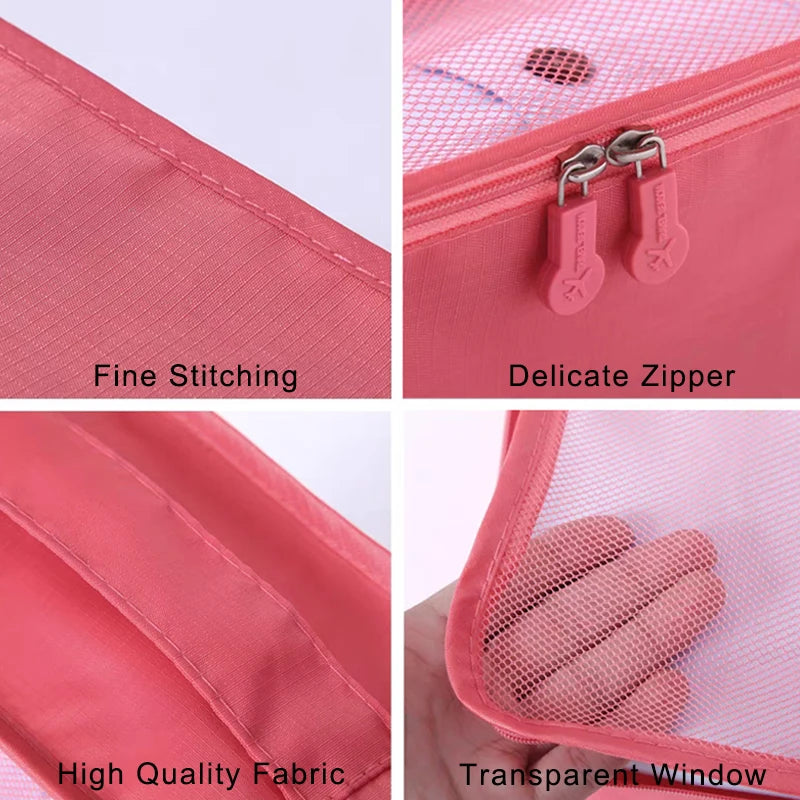 6pcs Travel Organizer Storage Bags Portable Travel Suitcases Organizer Travel Bag For Women Luggage Organizer Clothes Shoes Bag