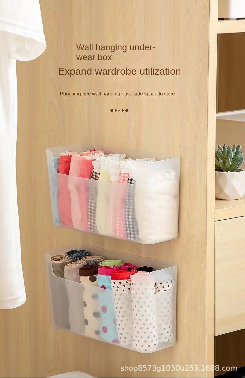 Wall Mounted Drawer Organizers for Underwear and Socks, Space Saving Solution for Dorms and Closets