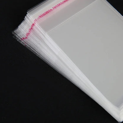 100Pcs Multiple Size Clear Self Adhesive Cello Cellophane Bag Self Closing Small Plastic Bags For Candy Packaging Resealable Bag