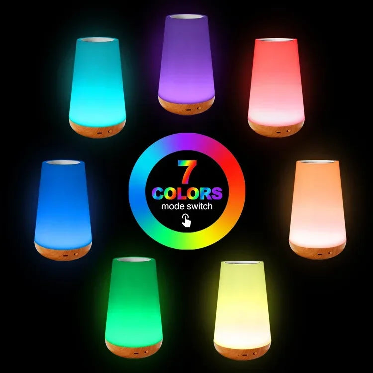 Xiaomi lampe de nuit pour chambre chevet Usb lumière Rechargeable RGB télécommande lampe de Table tactile réglable pour chambre d'enfants