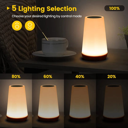 Luz LED de noche cambiante de 13 colores, lámpara regulable táctil con Control remoto RGB, lámpara de noche portátil para mesa, lámpara de noche recargable por USB