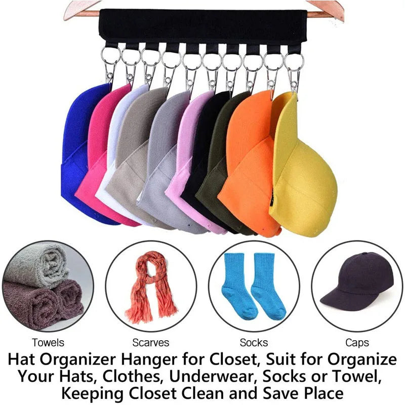 Foldable Baseball Rack Hat Towel Hanger Clip Rustproof Closet Baseball Organizer Hanging Rack Stainless Steel Clips 10 Clips