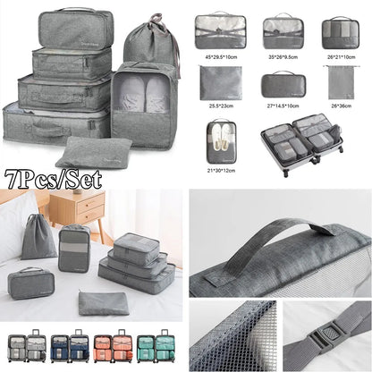 8/7/6 pieces Set Travel Organizer Storage Bags Suitcase Packing Set Storage Cases Portable Luggage Organizer Clothe Shoe Pouch