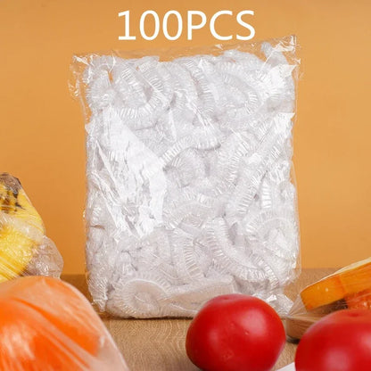 Disposable Food Cover Saran Wrap Plastic Bag Food Grade Fruit Vegetable Storage Bag Elastic Plastic Bag Kitchen Fresh Keeping