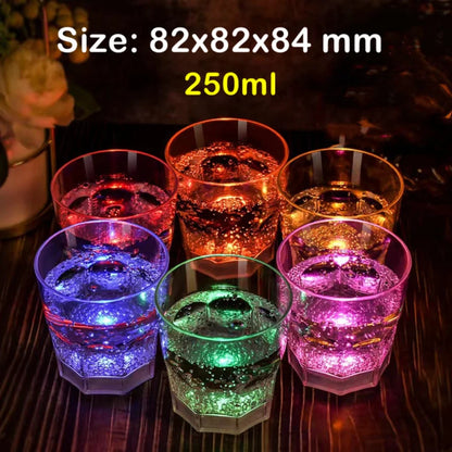 6Pcs/lot Liquid Active LED Cup Champagne Beer Wine Water Drink Flash Cup Glow Light Flashing Cups For KTV Party Bars Popular