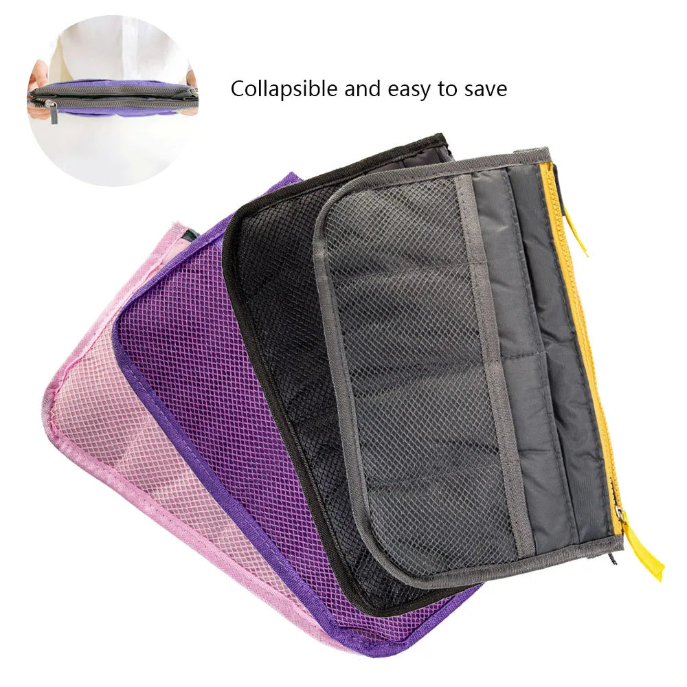 Women Make Up Cosmetic Bag Travel Handbag Nylon Large Container Make Up Case Organizer Bags Ladies Foldable Purse Clutch Bag