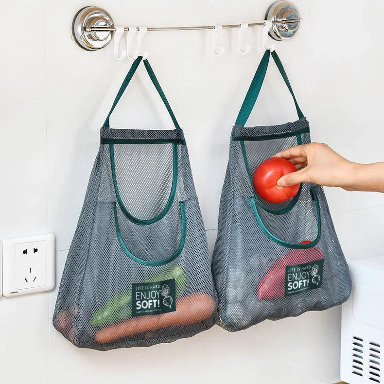 Sacs en filet suspendus de cuisine multicouches pour ail, oignon, gingembre, légumes-sacs de rangement