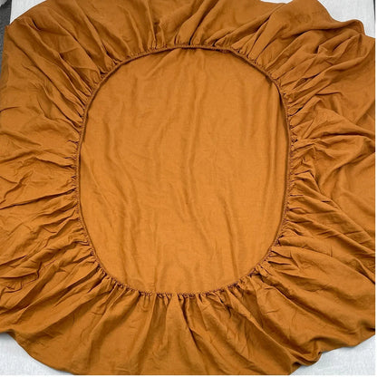 Juego de sábanas de 4 piezas, ropa de cama de lino 100% puro, 1 sábana plana, 1 sábana bajera ajustable con bolsillo profundo, 2 fundas de almohada, juego de sábanas de lino, juego de cama