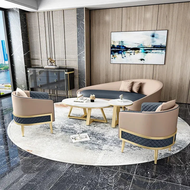 Private customCurved negotiation sofa combination light luxury style business hotel beauty salon clothing store reception