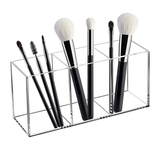 3 trous Transparent Cosmétique Maquillage Acrylique Pinceau De Maquillage Outil Boîte De Rangement Étui Porte-Brosse De Maquillage Table Organisateur Outil De Maquillage