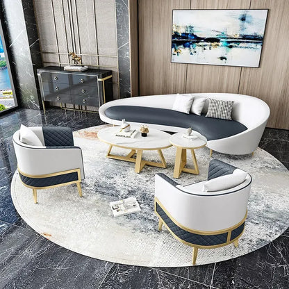 Private customCurved negotiation sofa combination light luxury style business hotel beauty salon clothing store reception