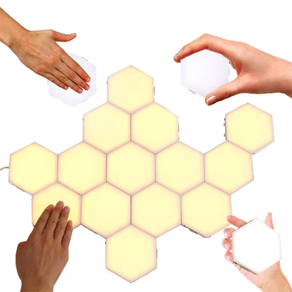 1-10PCS Touch Sensor Sensitive Lighting Hexagonal Atmosphere Quantum Wall Lamp For Bedroom Creative Decoration LED Night Light