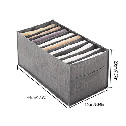 Caja de almacenamiento gris de 9 rejillas, no tejida, duradera, lavable, ahorro de espacio, disposición en capas, pantalones, ropa interior, armario, 1 ud.