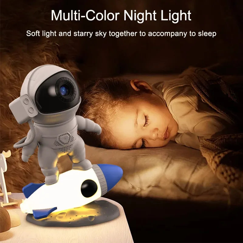 Projecteur de fusée d'astronaute, lampe veilleuse et 13 pièces de Film, projecteur de ciel, planétarium rotatif à 360 ° pour chambre d'enfants