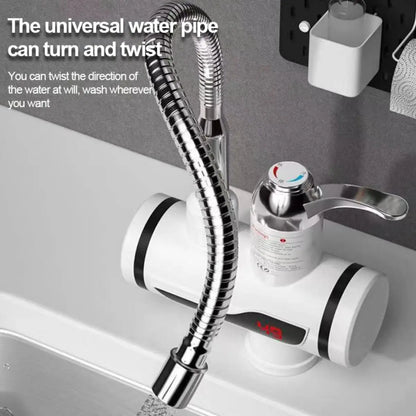 TINTON LIFE Instant Tankless Electric Hot Water Heater Faucet Kitchen Instant Heating Tap Water Heater with LED EU Plug